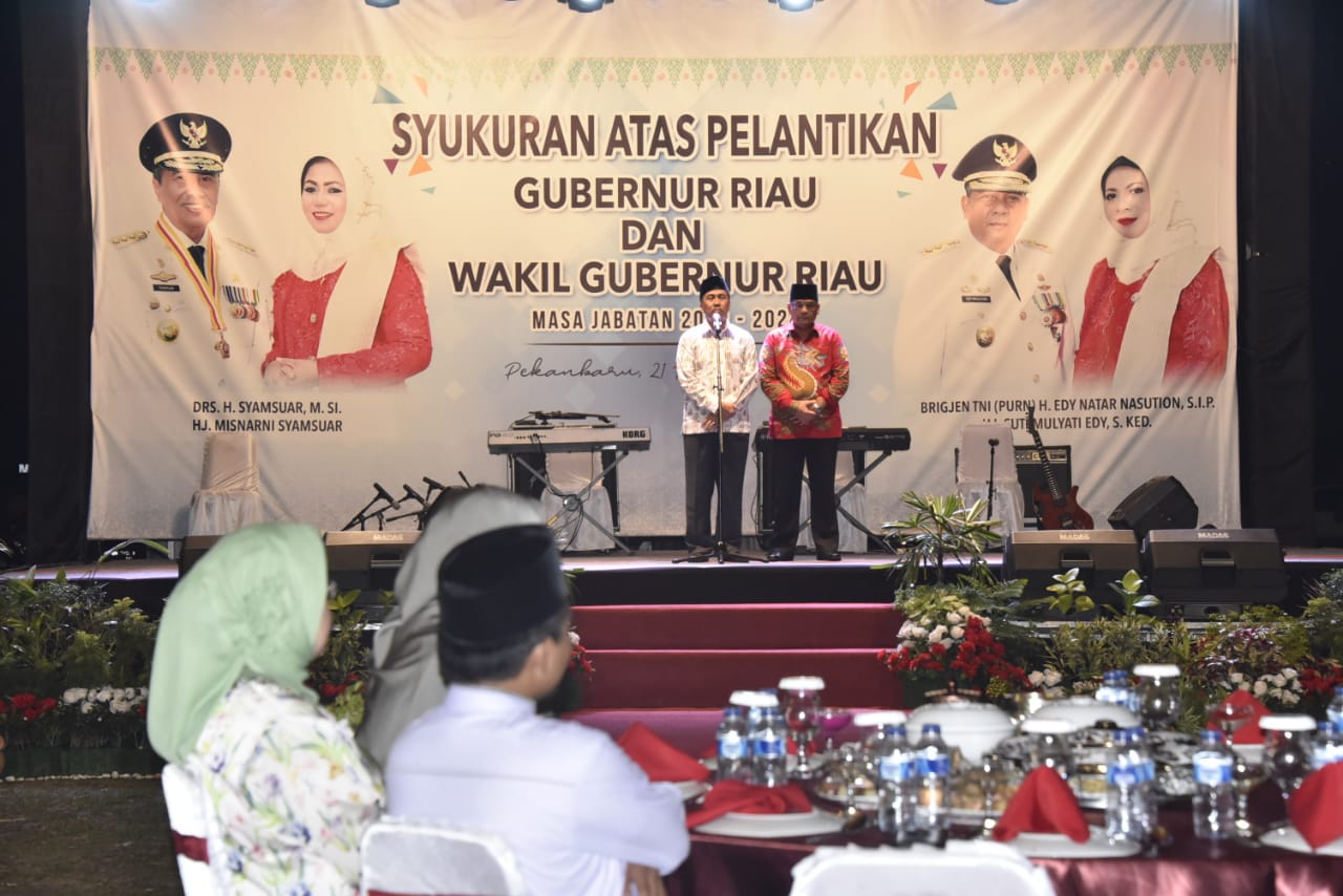Bupati Bengkalis Hadiri Syukuran Pelantikan Gubernur dan Wakil Gubernur Riau