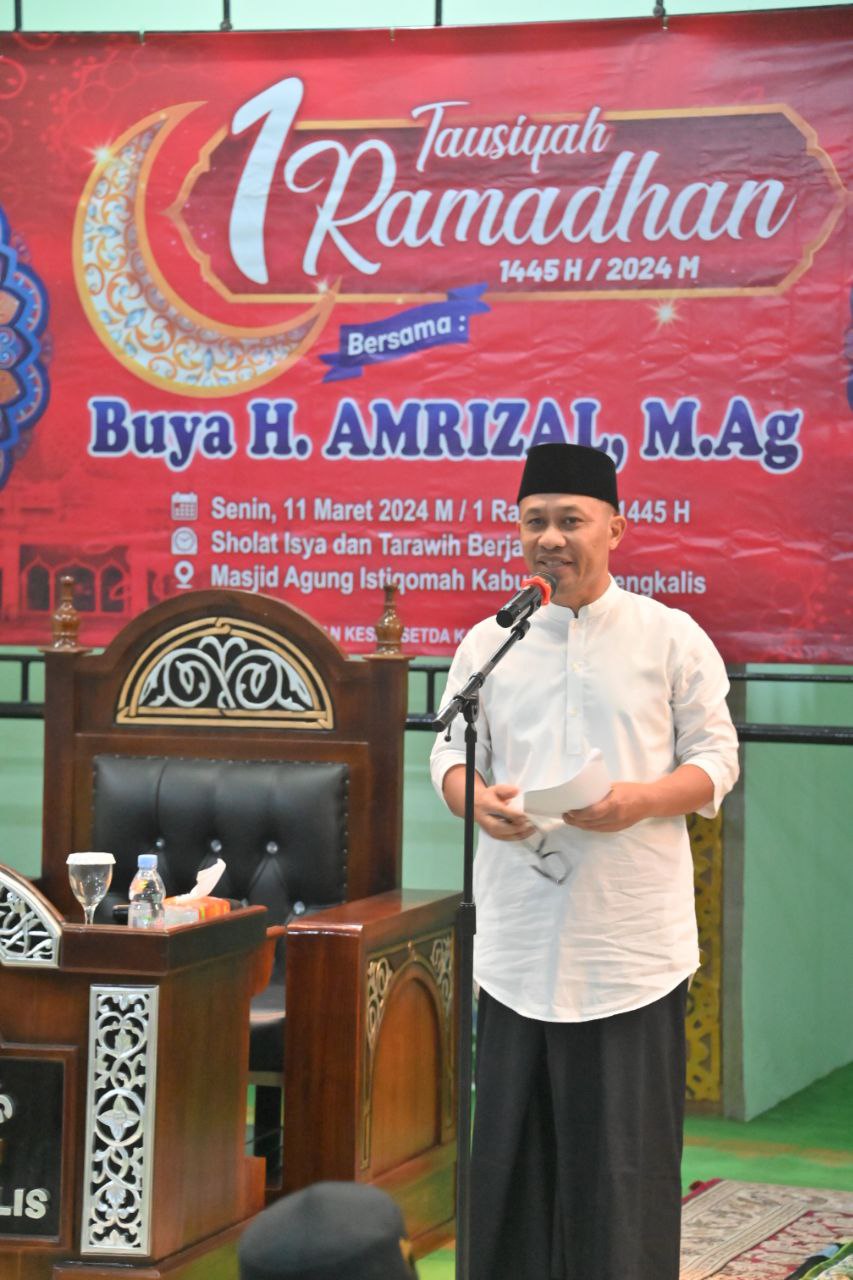 Wabup Sambut 1 Ramadhan di Masjid Agung Istiqomah Bengkalis